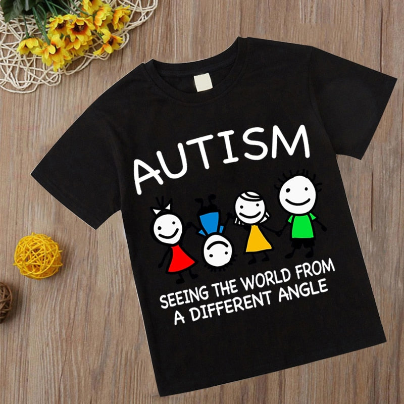 Autism Boys Short Sleeves Cotton T-shirt