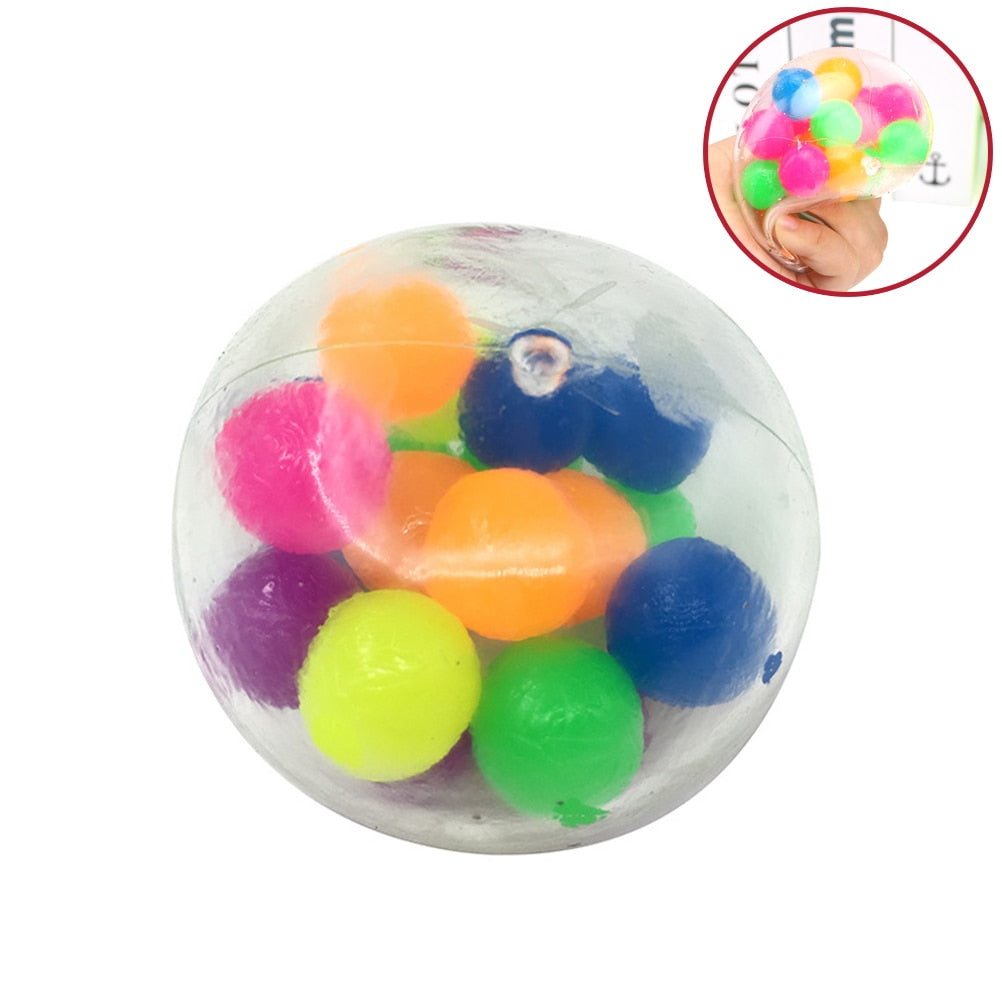Clear Stress Colorful Ball Autism Mood Squeeze